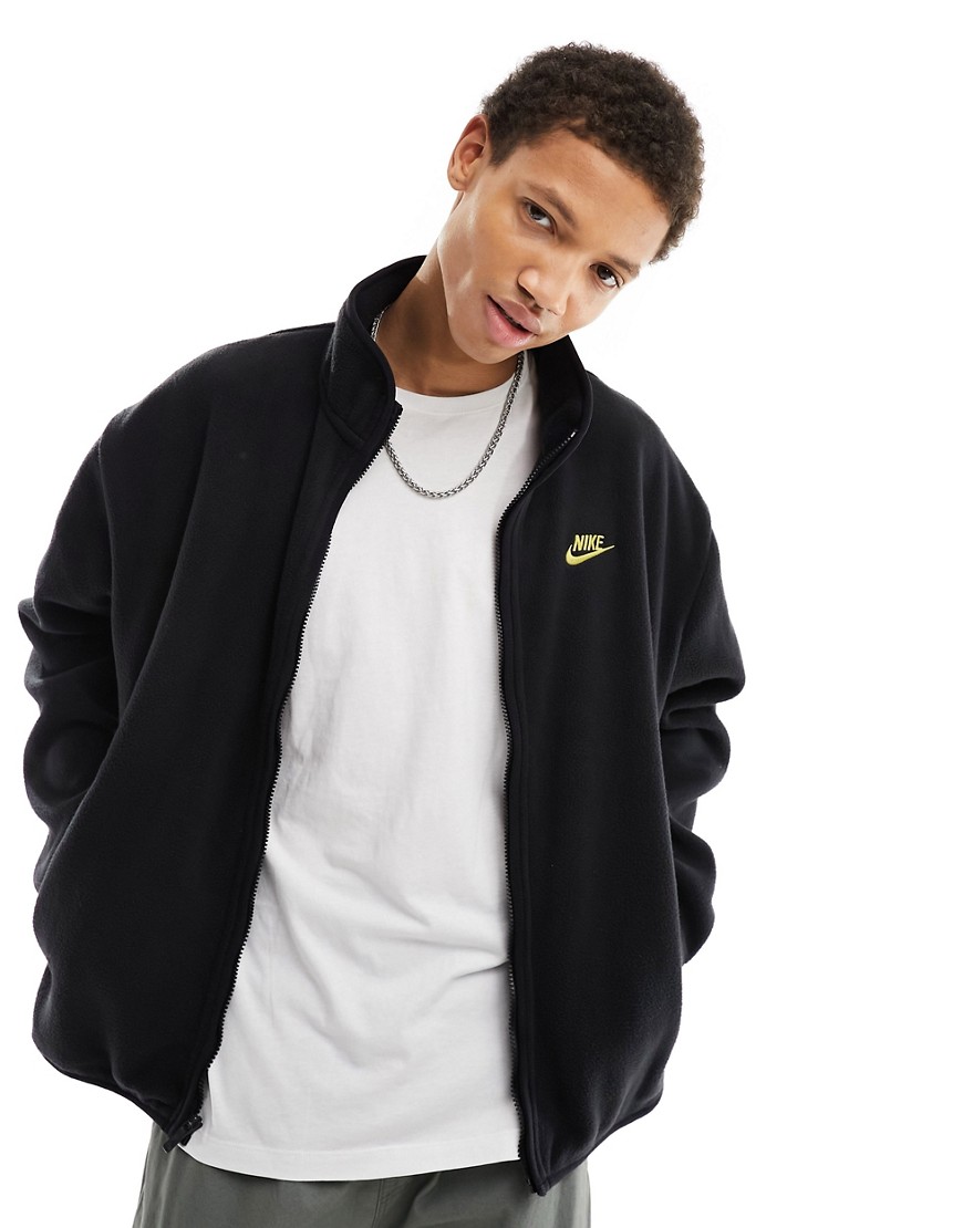 Nike Club fleece zip thru jacket in black
