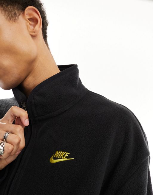 Nike Club fleece zip thru jacket in black