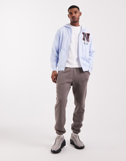 Nike Club French Terry full zip hoodie in light blue , 2 of 5