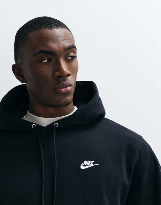 Nike Club French Terry hoodie in black , 2 of 5
