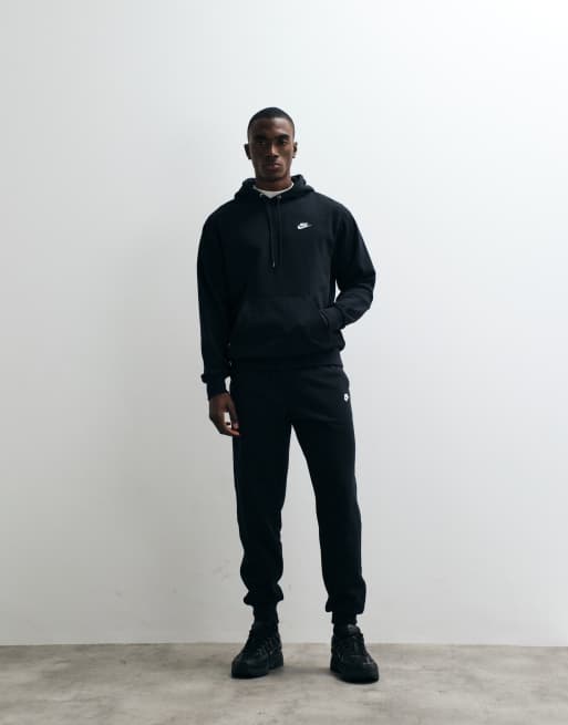 Nike Club French Terry hoodie in black , 3 of 5