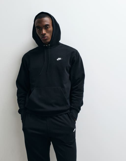 Nike Club French Terry hoodie in black , 4 of 5