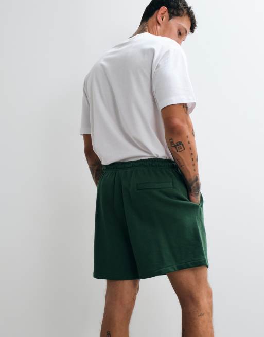 Nike Club french terry logo shorts in green, 3 of 5