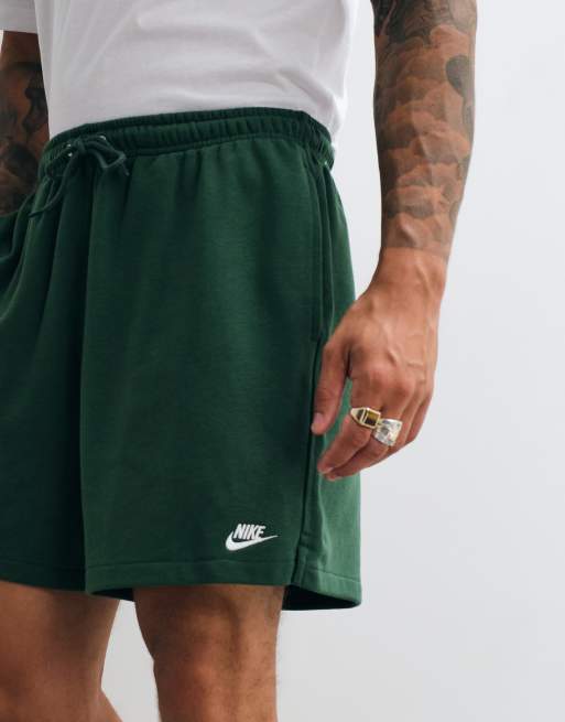Nike Club french terry logo shorts in green, 5 of 5