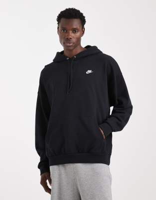 Nike Nike Club french terry oversized hoodie in black