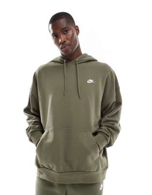 Nike Nike Club French Terry oversized hoodie in khaki-Green