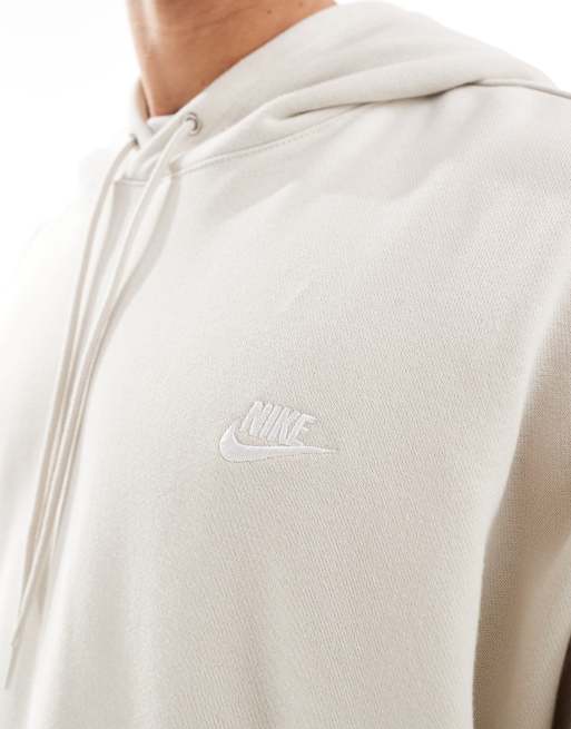 Nike white oversized club hoodie deals
