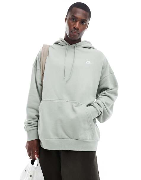 Nike Club French terry oversized hoodie in olive - view 1
