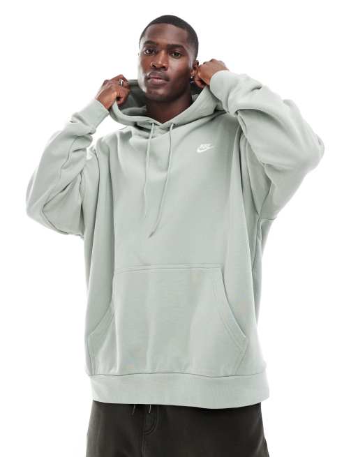 Nike Club french terry oversized hoodie in olive