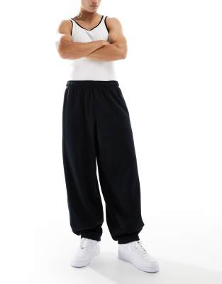 Club french terry oversized joggers in black