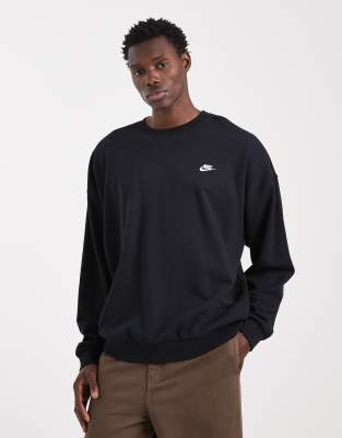 Nike Nike Club French Terry oversized sweatshirt in black
