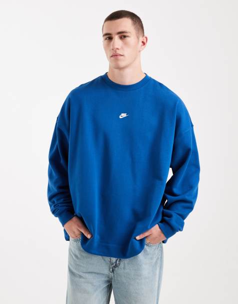 Nike Club French Terry oversized sweatshirt in blue - view 1