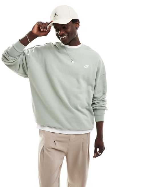 Nike Green Oversized French Terry Crewneck Sweatshirt