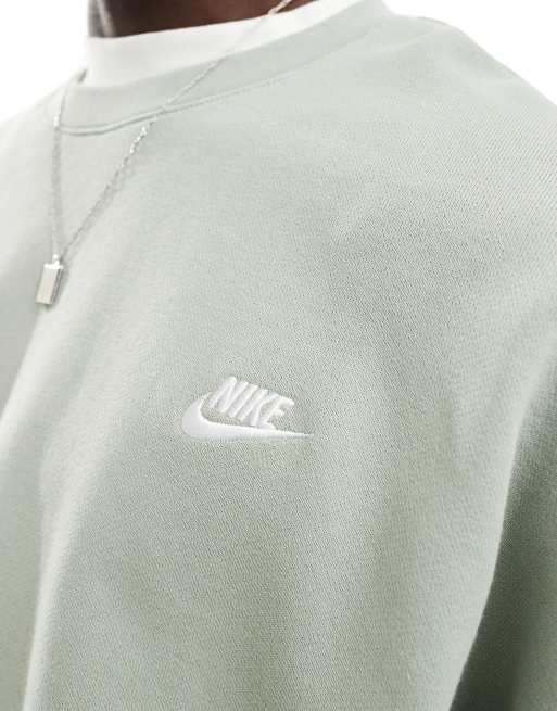 Nike Club french terry oversized sweatshirt in olive | ASOS