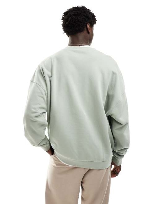 Nike Club french terry oversized sweatshirt in olive, 3 of 4