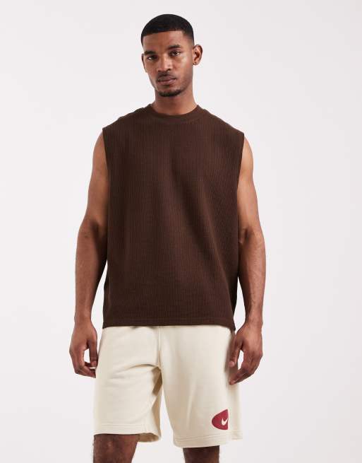 Nike Club - French Terry - Pantaloncini beige con logo Nike, 3 di 5