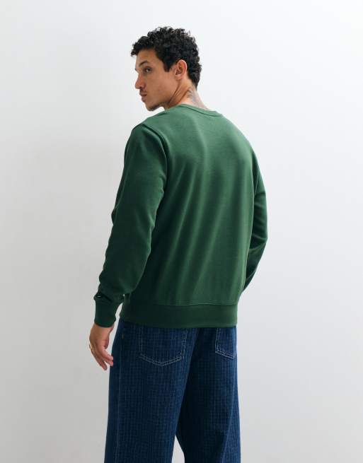 Nike Club french terry script logo sweatshirt in green, 3 of 5
