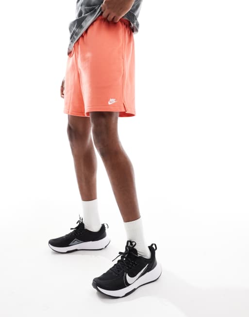 Nike Club French Terry shorts in orange , 4 of 5