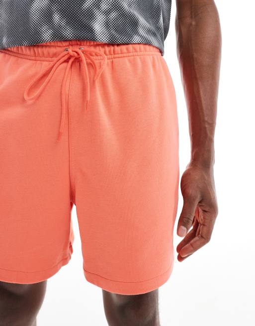 Nike Club French Terry shorts in orange , 5 of 5