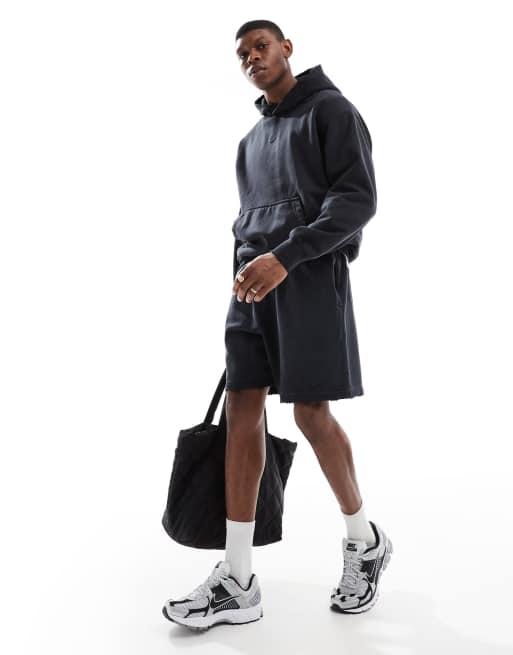 Nike Club French Terry shorts in washed black