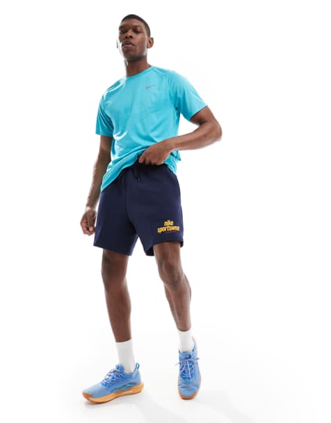 Nike Club French Terry shorts with logo in navy