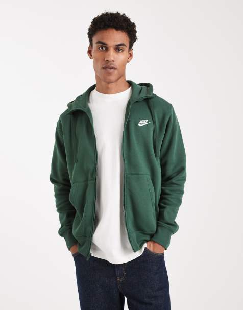 Nike Club full zip fleece hoodie in green - view 1