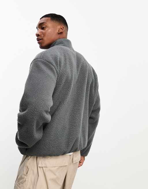 ダークグレー ジレ　ノースリーブジャケット Nike Club+ full zip fleece in charcoal gray | ASOS