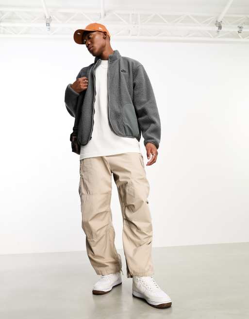 Nike Club+ full zip fleece in charcoal gray | ASOS