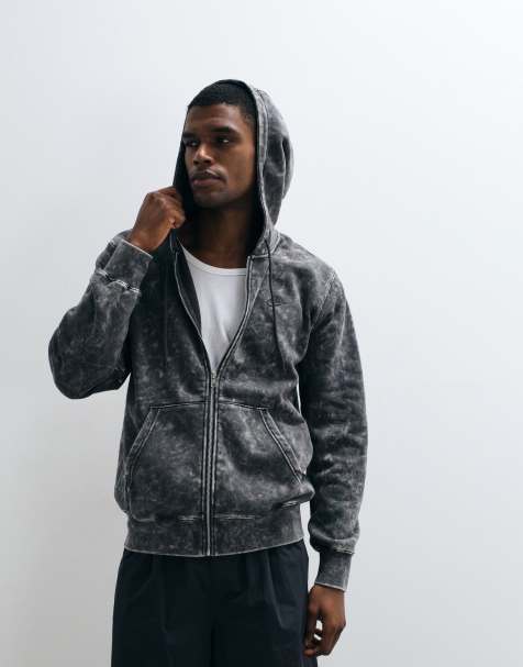 Nike Club full zip hoodie in black wash - view 1