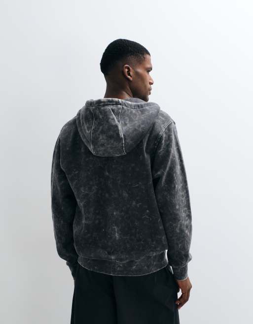 Nike Club full zip hoodie in black wash, 5 of 5