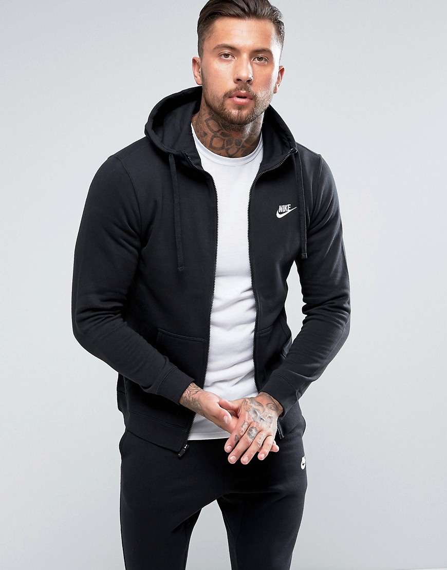 Nike Club full zip hoodie in black