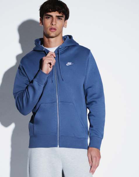 Nike Club full zip hoodie in blue - view 1