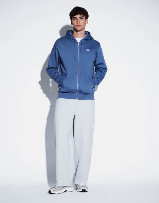 Nike Club full zip hoodie in blue, 2 of 5