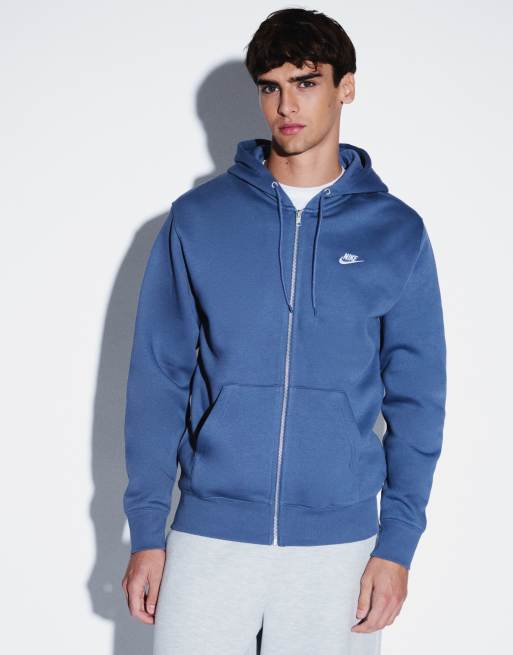 Nike Club full zip hoodie in blue, 5 of 5