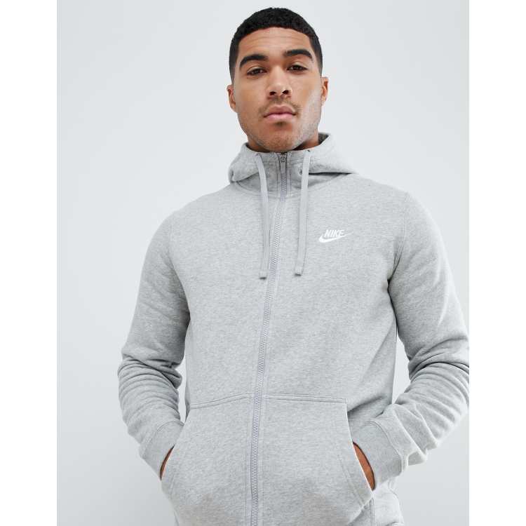 Nike zip discount up hoodie gray