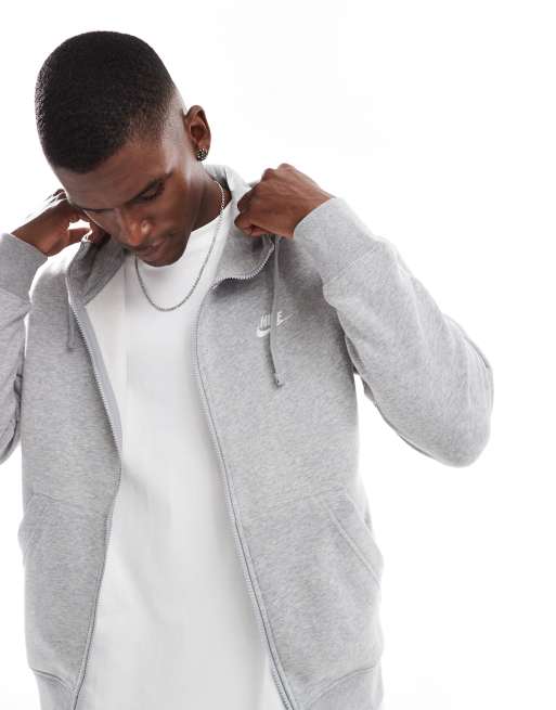 Nike Club full zip hoodie in grey