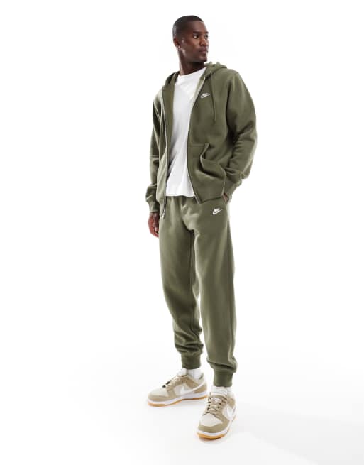 Nike Club full zip hoodie in khaki