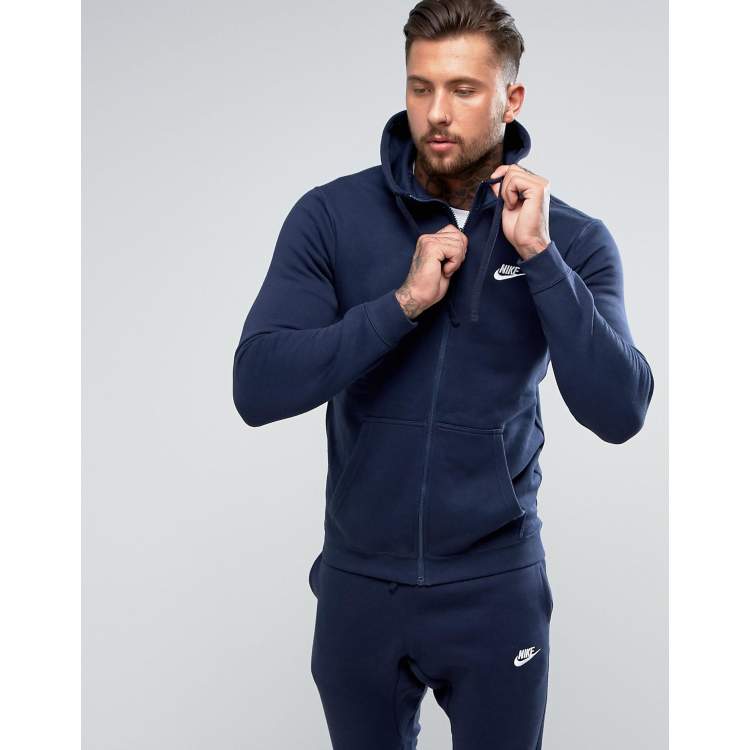 Mens blue nike on sale zip up hoodie