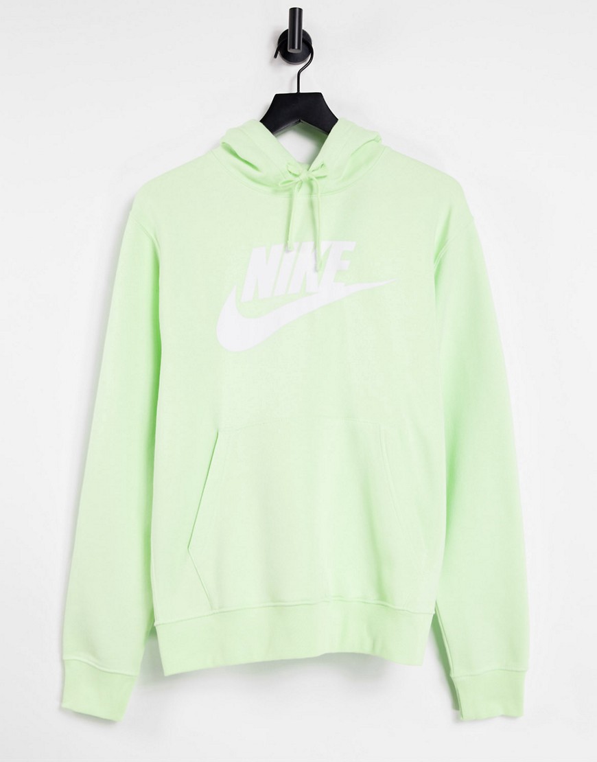 Nike Club futura chest logo hoodie in lime green