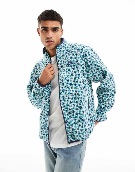 Nike Club - Giacca in pile borg, colore verde a pois