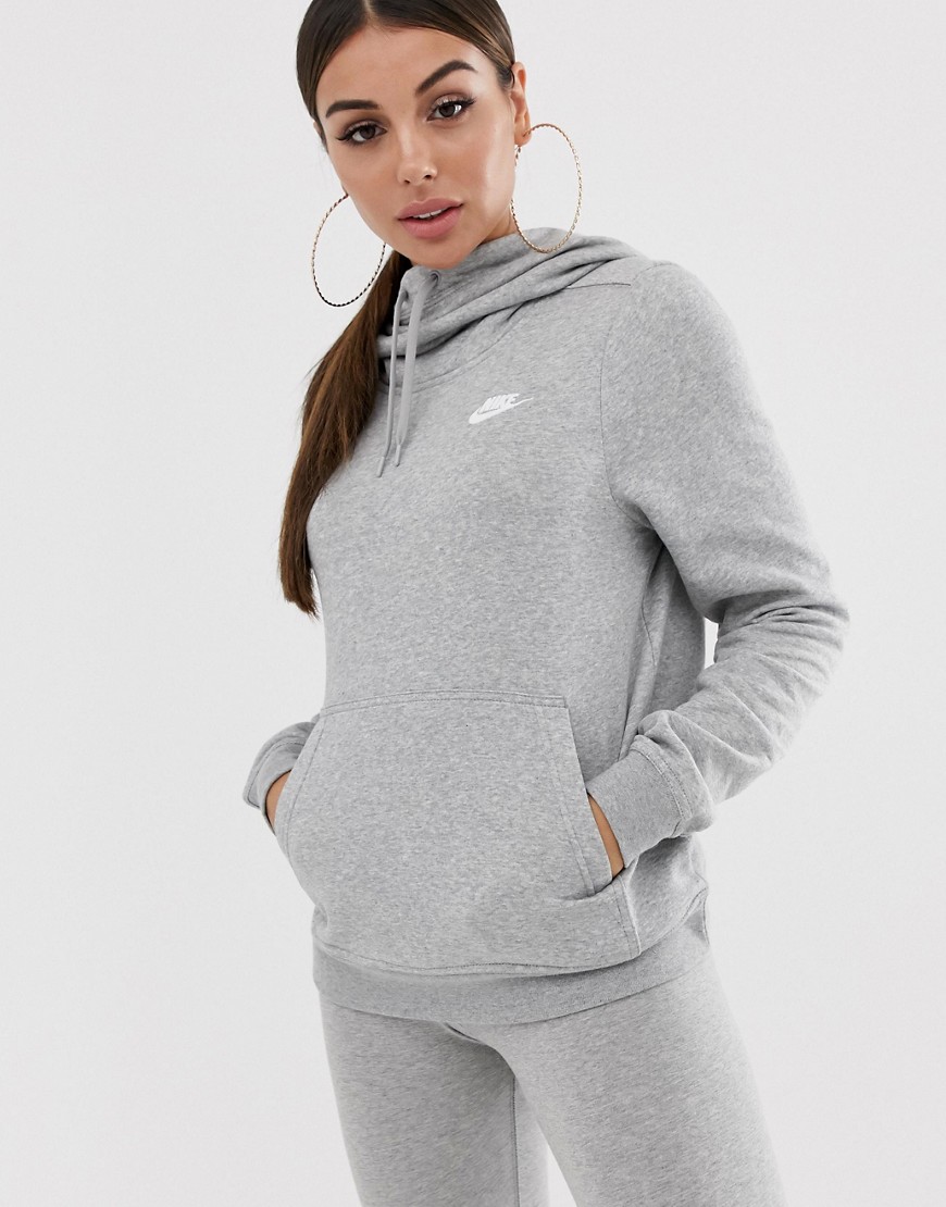 Nike – Club – Grå huvtröja i fleece