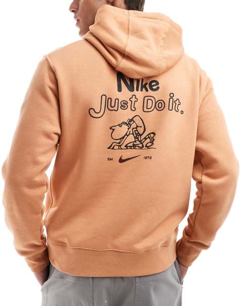 Nike Club graphic graphic hoodie in brown - view 1