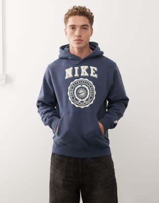 Nike Club Graphic Hoodie In Blue