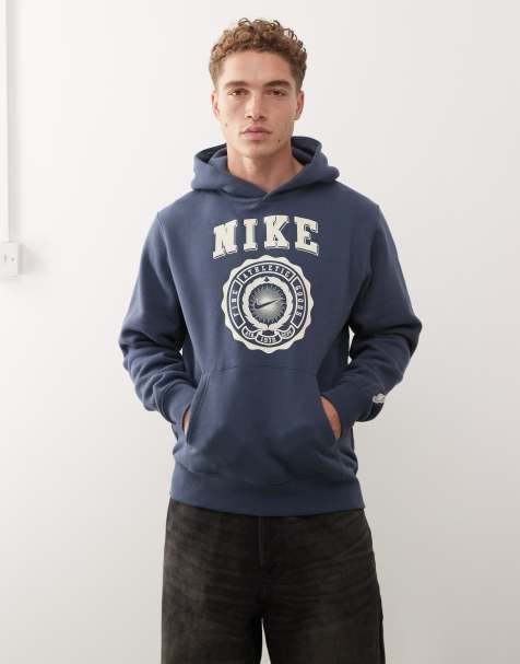 Nike Club graphic hoodie in navy - view 1