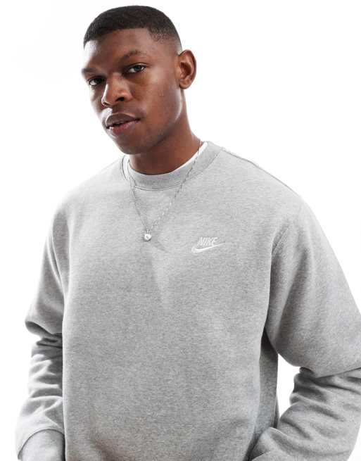 Nike – Club – Graues Sweatshirt mit Rundhalsausschnitt