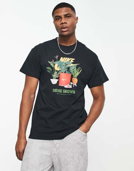 Nike Club Greenery t-shirt in black | ASOS