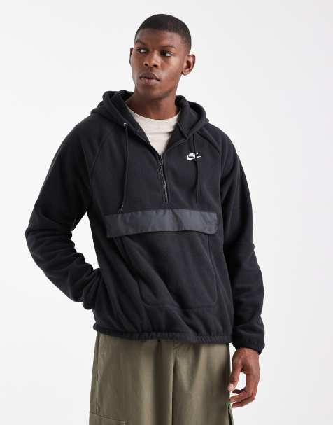 Nike Club half zip fleece in black - view 1