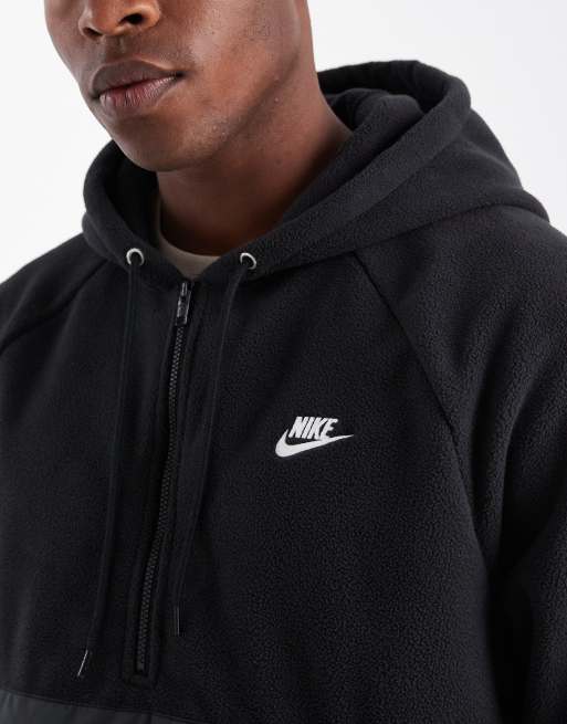 Nike Club half zip fleece in black