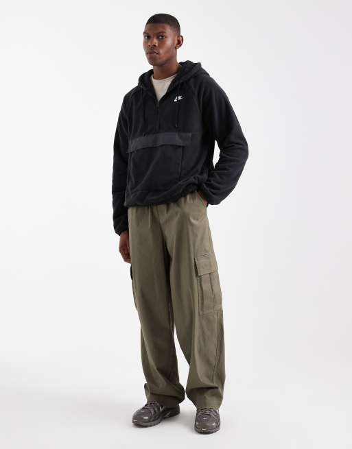 Nike Club half zip fleece in black