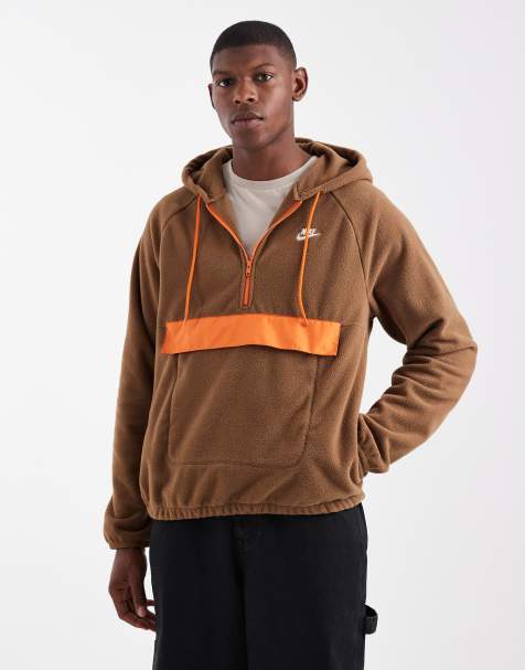 Nike Club half zip fleece in brown - view 1